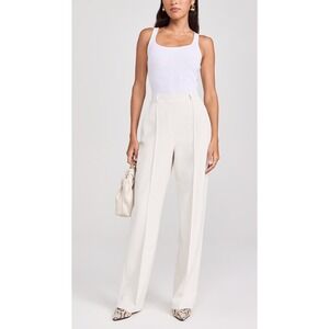 SPANX Wide Leg Tailored Opacity Crepe Trousers Pants White XL Elastic Waist